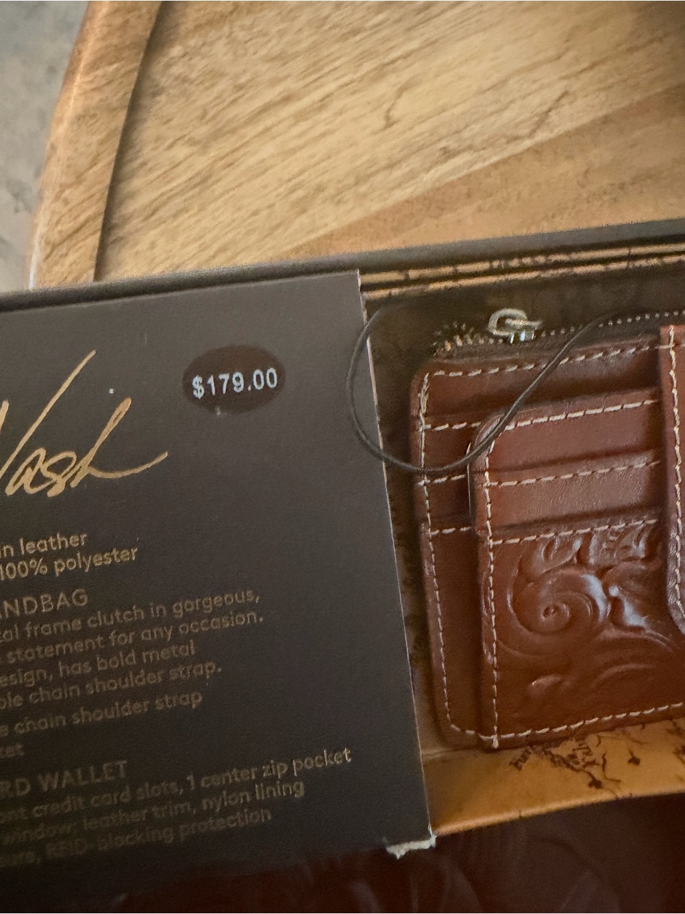 Patricia Nash Brown Embossed Leather Purse and Wallet Set